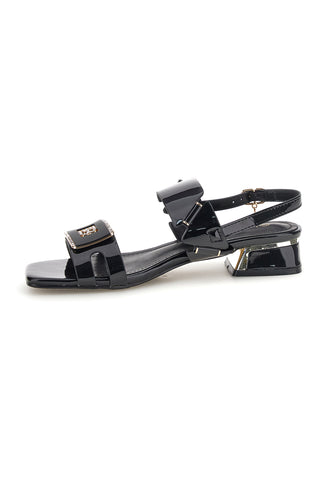 Schwarze Sandalen mit niedrigem Absatz und Riemen Laura biagiotti 9725