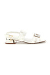 Weiße Sandalen mit niedrigem Absatz und Riemen Laura biagiotti 9725