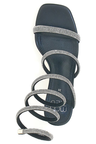 Sandali neri con strass e laccio a spirale Mon Dieu 1614