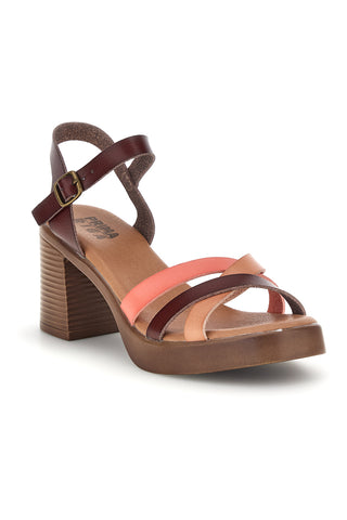 Sandali beige con tacco e plateau Prima riga AD897701