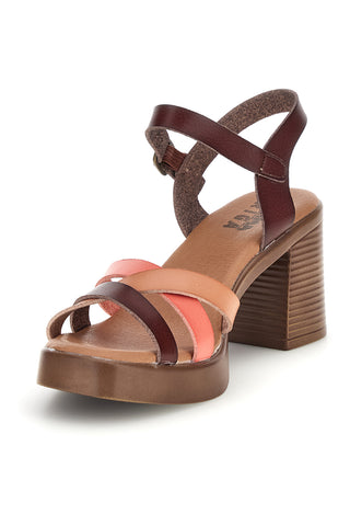 Sandali beige con tacco e plateau Prima riga AD897701