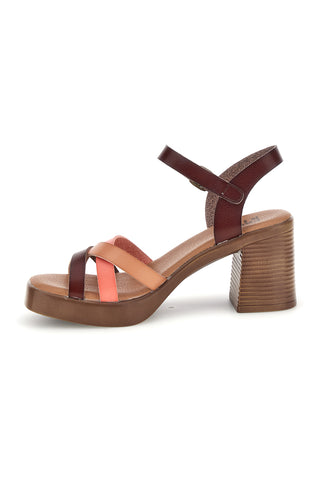 Sandali beige con tacco e plateau Prima riga AD897701