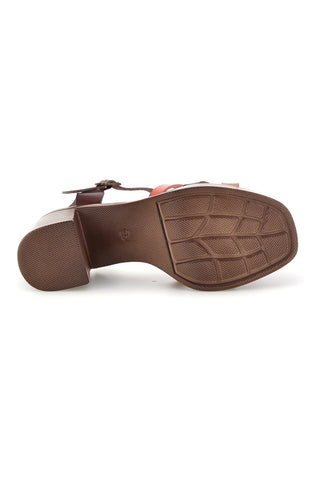 Sandali beige con tacco e plateau Prima riga AD897701