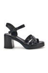 Sandali neri con tacco e plateau Prima Riga AD897701