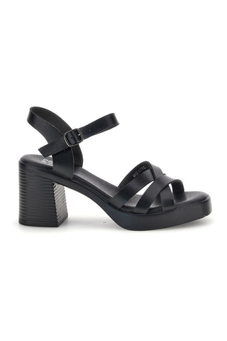 Schwarze Sandalen mit Absatz und Plateau Prima Riga AD897701