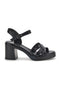 Sandali neri con tacco e plateau Prima Riga AD897701