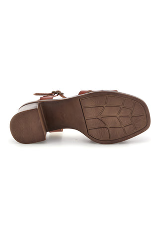 Braune Sandalen mit Absätzen und dünnen Bändern Prima riga AD89772