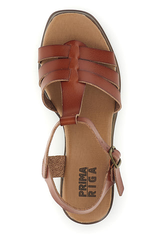 Braune Sandalen mit Absätzen und dünnen Bändern Prima riga AD89772
