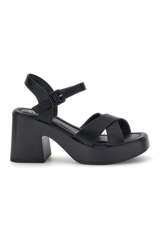 Schwarze Sandalen mit Absatz und Plateau Prima riga BL501708