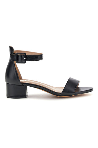 Schwarze Sandalen mit mittlerem Absatz und Riemen Le havre paris 283