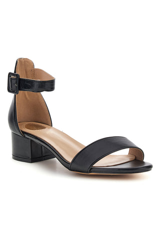 Schwarze Sandalen mit mittlerem Absatz und Riemen Le havre paris 283