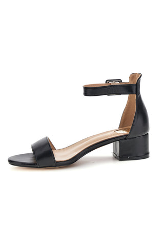 Schwarze Sandalen mit mittlerem Absatz und Riemen Le havre paris 283