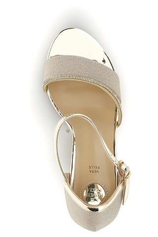 Goldene Sandalen mit hohem Absatz und Riemen Le havre paris Ap25s9116