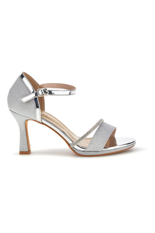 Silberne Sandalen mit hohem Absatz und Riemen Le havre paris Ap25s9116