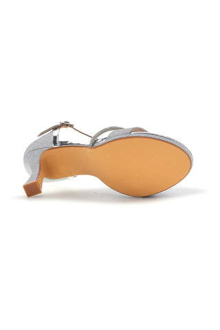Silberne Sandalen mit hohem Absatz und Riemen Le havre paris Ap25s9116