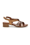 Sandali nocciola con fasce incrociate pelle Pittarello look 243170