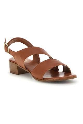 Braune Ledersandalen mit gekreuzten Riemen Pittarello Look 243080