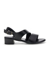 Schwarze Ledersandalen mit gekreuzten Riemen Pittarello Look 243080