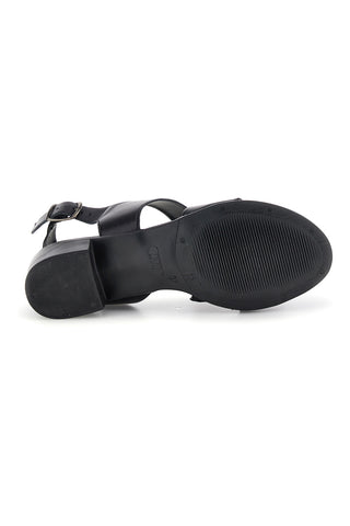 Schwarze Ledersandalen mit gekreuzten Riemen Pittarello Look 243080