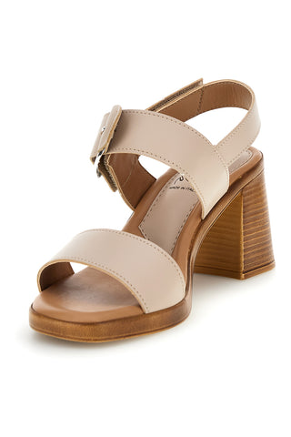 Made in Italy beige Sandalen mit Maxi-Schnalle Pittarello-Look MK3619214