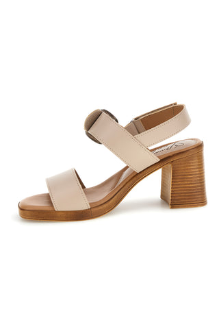 Made in Italy beige Sandalen mit Maxi-Schnalle Pittarello-Look MK3619214