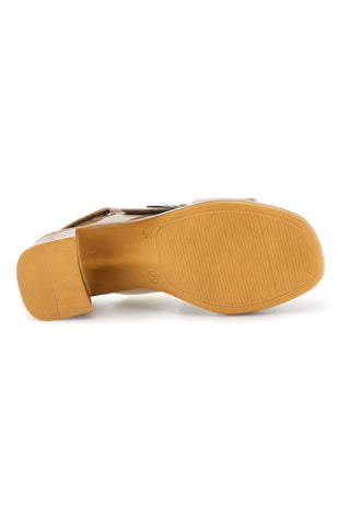 Made in Italy beige Sandalen mit Maxi-Schnalle Pittarello-Look MK3619214