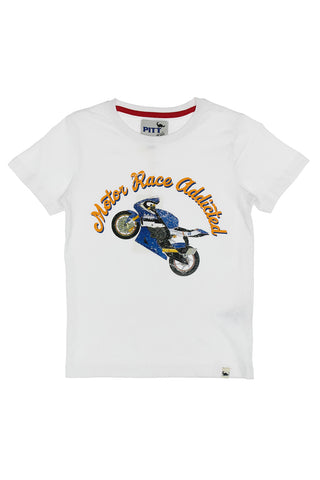 Pitt Kids T-Shirt und Shorts Set 03073 Weiß und Blau