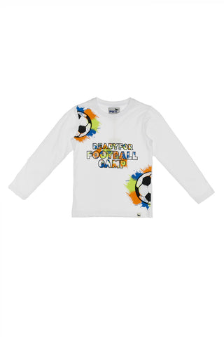 T-shirt manica Lunga Pitt Kids 03026 Bianca