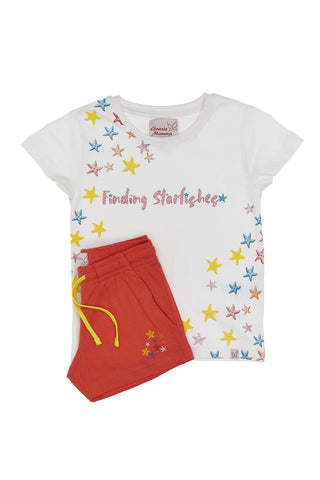 Thank You Mum T-Shirt und Shorts-Set 03047 Weiß und Rosa