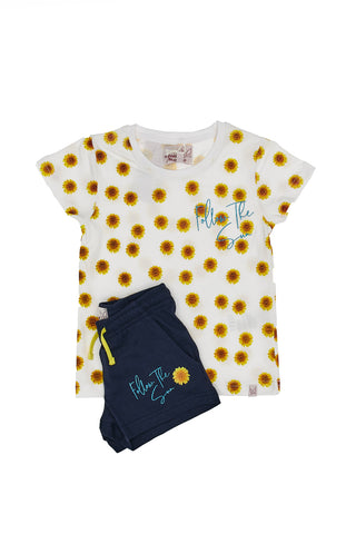 Danke Mama T-Shirt und Shorts Set 03049 Weiß und Blau