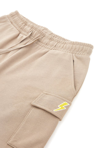 Shorts Cargo Beige con Logo Ricamato Pitt Kids PT-B-SP-05006