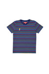 T-Shirt Blu con Righe Colorate Pitt Kids PT-B-T-05007