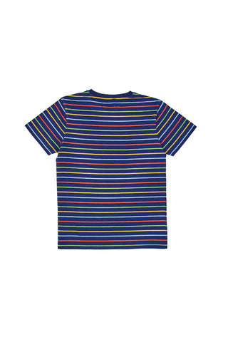 T-Shirt Blu con Righe Colorate Pitt Kids PT-B-T-05007