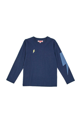 Pitt Kids Blaues Langarm-T-Shirt mit bedrucktem Reißverschluss PT-BT-05017