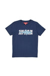 T-Shirt Blu con Squalo Stampato Pitt Kids PT-B-T-05019