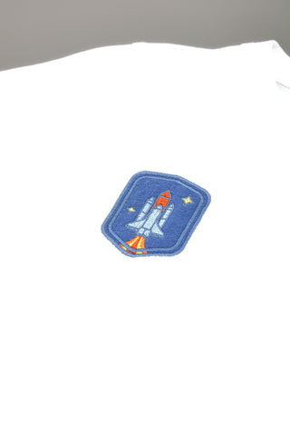 T-Shirt Bianca Con Razzo Ricamato Pitt Kids PT-B-T-05026