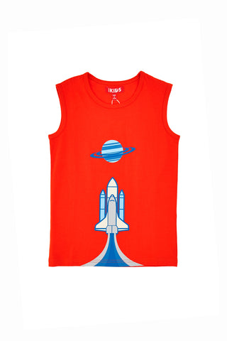 Rotes Tanktop mit Pitt Kids-Aufdruck PT-BT-05028