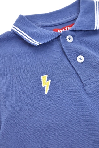 Pitt Kids Blaues Poloshirt mit weißen Rändern PT-B-PL-05032