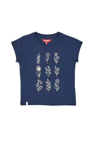 Blaues T-Shirt mit Glitzerdruck Pitt Kids PT-GT-05051