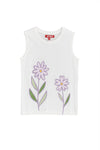 Weiße ärmellose Weste mit Blumen Pitt Kids 05052