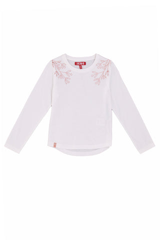 T-Shirt Bianche a Maniche Lunghe Stampata Pitt Kids PT-G-T-05054