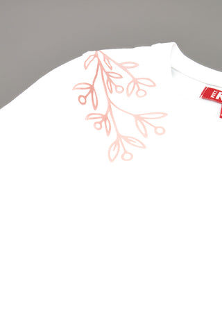 T-Shirt Bianche a Maniche Lunghe Stampata Pitt Kids PT-G-T-05054