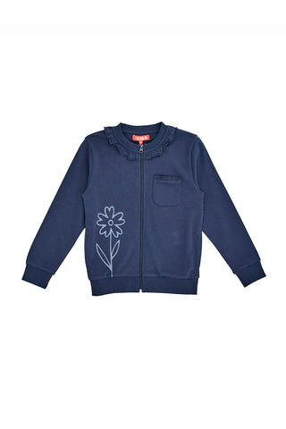 Pitt Kids Blaues Rundhals-Sweatshirt mit Reißverschluss 05056