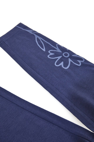 Blaue Leggings mit Blumen Pitt Kids PT-G-LG-05058