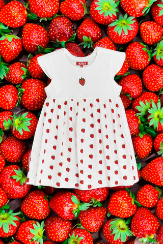 Pitt Kids Weißes Erdbeerkleid 05060