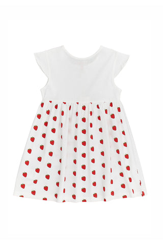 Vestito con Fragole Bianco Pitt Kids 05060