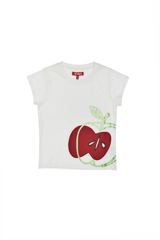 Weißes T-Shirt mit rotem Apple Pitt Kids 05062
