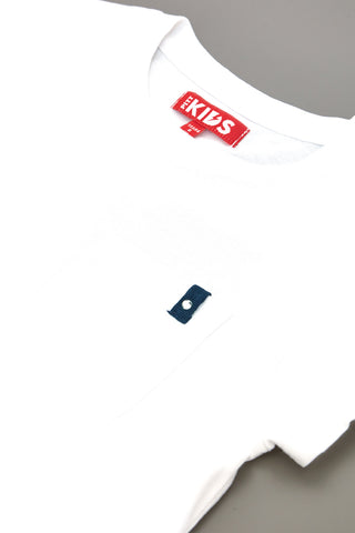 Weißes T-Shirt mit Pitt Kids-Aufdruck PT-GT-05064