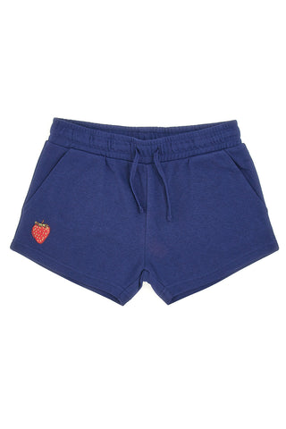Pitt Kids Blaue Trainingsshorts mit aufgestickter Erdbeere PT-G-SP-05065