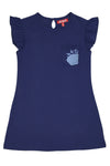 Pitt Kids Blaues Kleid mit kurzen Rüschenärmeln PT-GD-05066